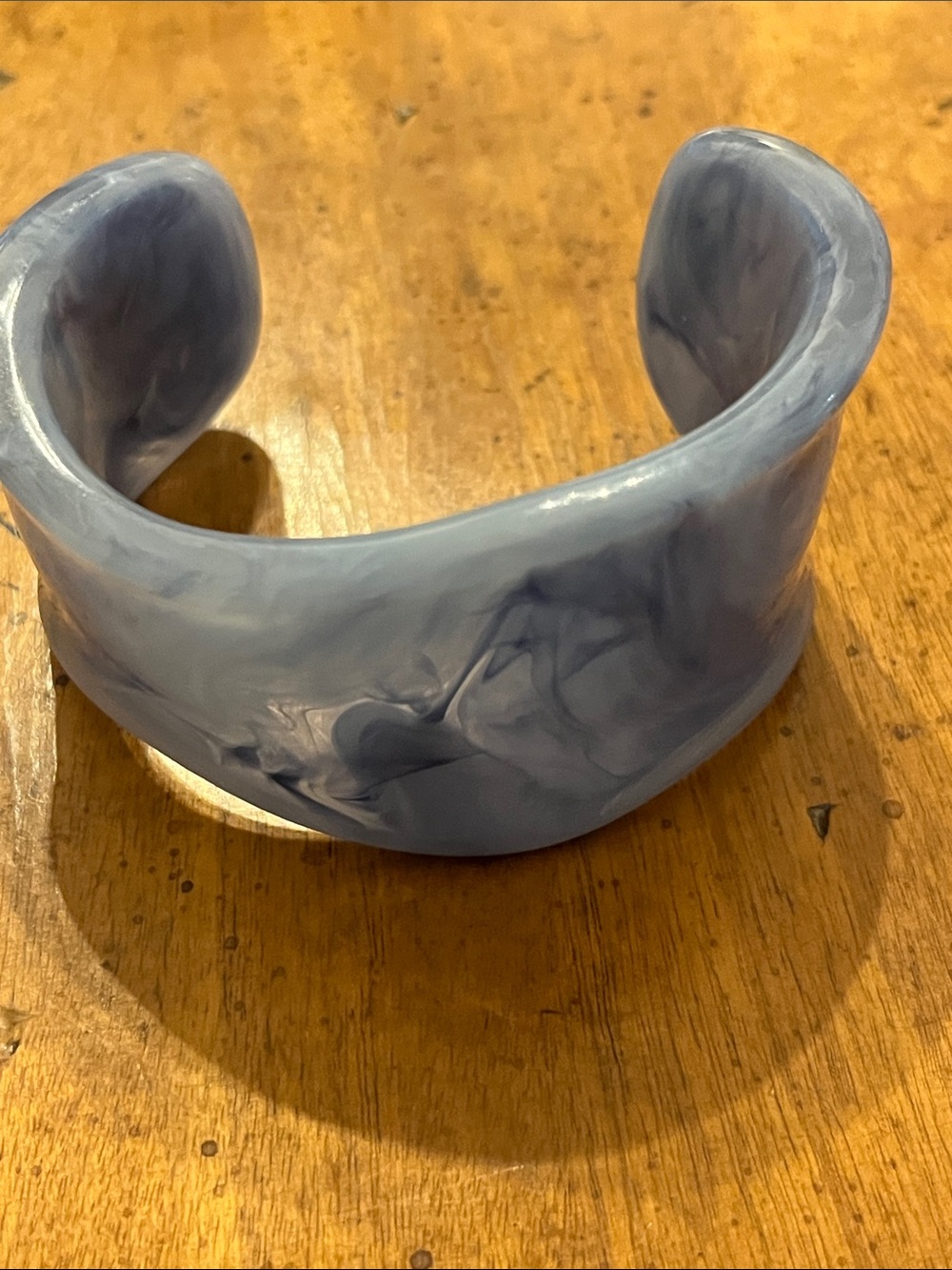 Machete Blue Marbled Resin Cuff Bracelet – Excellent Used Condition (EUC)